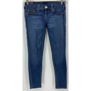 True Religion Women Jeans Size 26 Blue Denim Medium Wash Stretch Casey Skinny